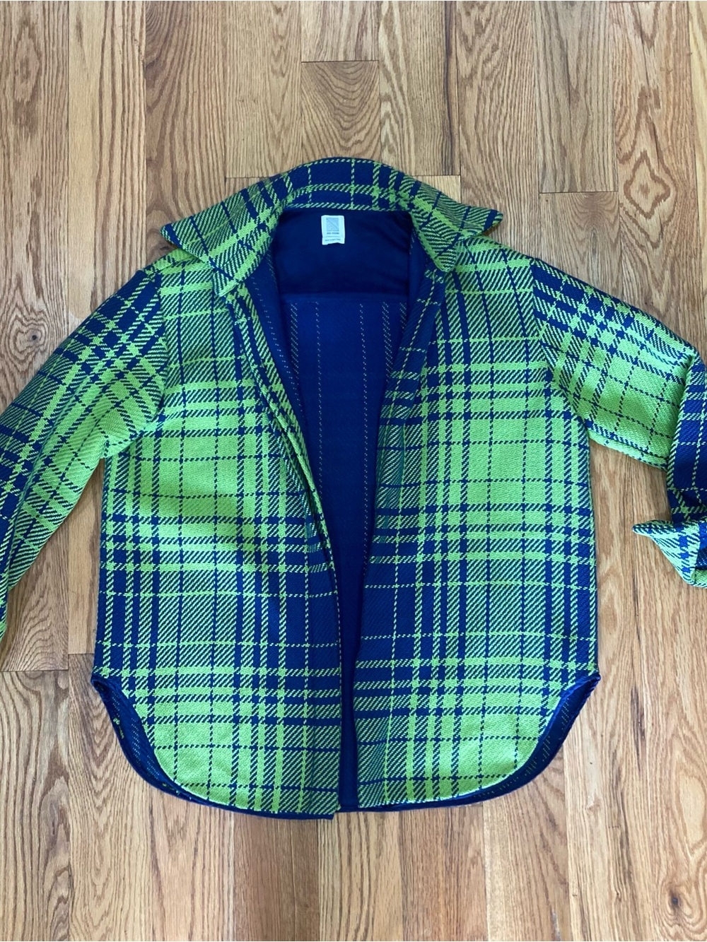 ROSIE ASSOULINE green and blue plaid jacket